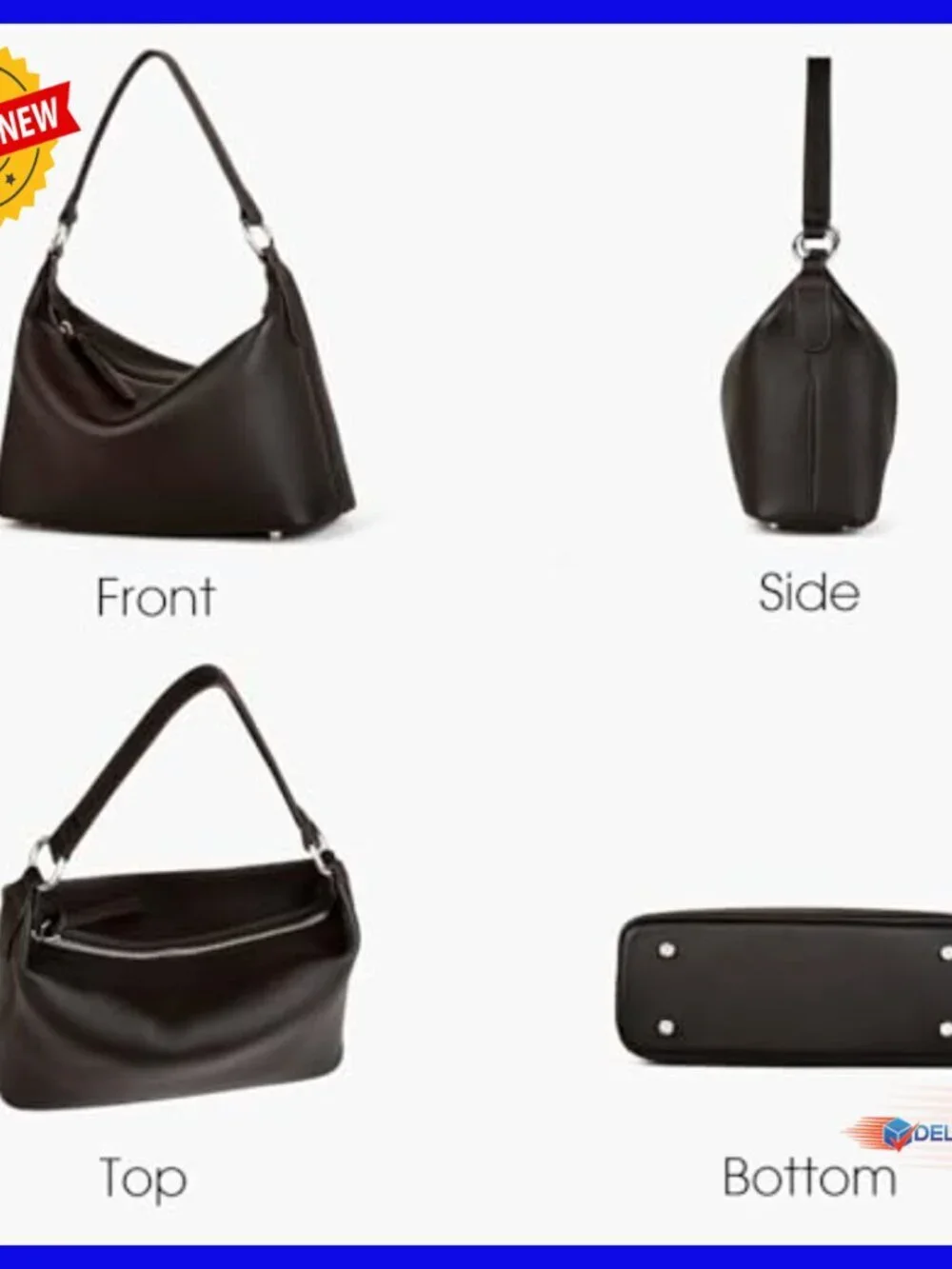 Genuine Leather Hobo Bag Small Crossbody Shoulder Bag Adjustable Strap